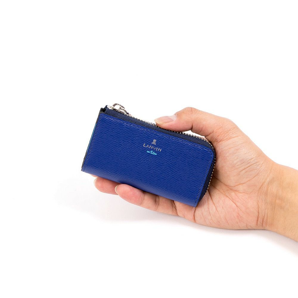 LANVINenBleuキーケースランバンオンブルーワグラム本革革レザーメンズレディースファスナー付き4連鍵入れ鍵ケースコンパクト人気ブランドおしゃれ大容量ギフト男性579602