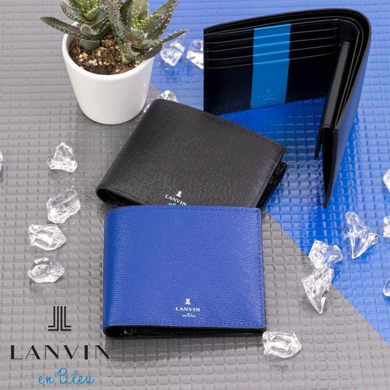 LANVINenBleu二つ折り財布ランバンオンブルーワグラム財布二つ折りメンズレディース2つ折り財布本革レザー男性折りたたみギフトプレゼント人気ブランドランバンオンブルービジネス579604