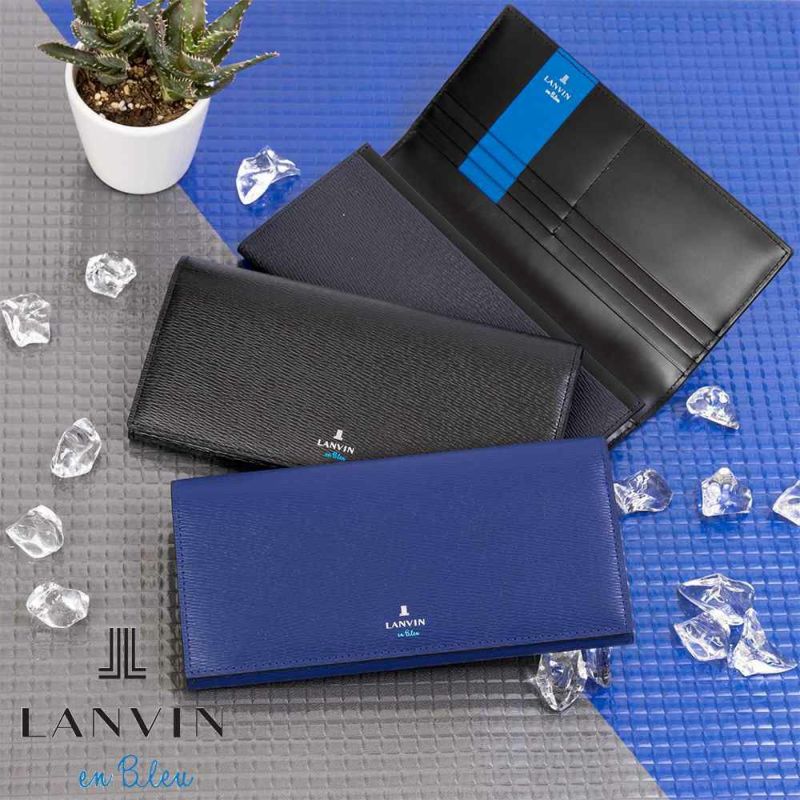 LANVINenBleu長財布ランバンオンブルーワグラム財布人気ブランド本革革レザーかぶせ札入れ薄いギフトプレゼント彼氏人気ビジネスシンプルランバンオンブルー579605