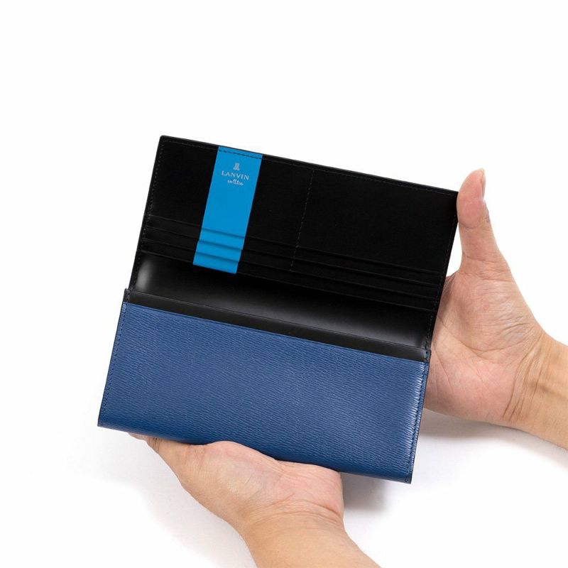 LANVINenBleu長財布ランバンオンブルーワグラム財布人気ブランド本革革レザーかぶせ札入れ薄いギフトプレゼント彼氏人気ビジネスシンプルランバンオンブルー579605