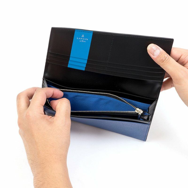 LANVINenBleu長財布ランバンオンブルーワグラム財布人気ブランド本革革レザーかぶせ札入れ薄いギフトプレゼント彼氏人気ビジネスシンプルランバンオンブルー579605
