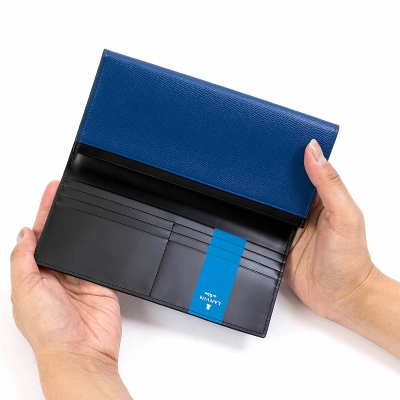 LANVINenBleu長財布ランバンオンブルーワグラム財布人気ブランド本革革レザーかぶせ札入れ薄いギフトプレゼント彼氏人気ビジネスシンプルランバンオンブルー579605