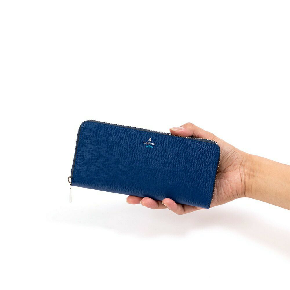 LANVINenBleu長財布ランバンオンブルーワグラム財布人気ブランド本革革レザーラウンドファスナーファスナー付きギフトプレゼント彼氏人気ビジネスシンプルランバンオンブルー579606