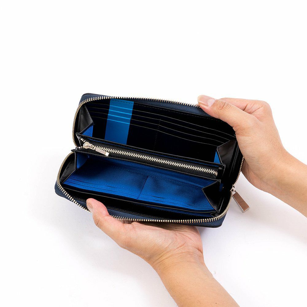 LANVINenBleu長財布ランバンオンブルーワグラム財布人気ブランド本革革レザーラウンドファスナーファスナー付きギフトプレゼント彼氏人気ビジネスシンプルランバンオンブルー579606