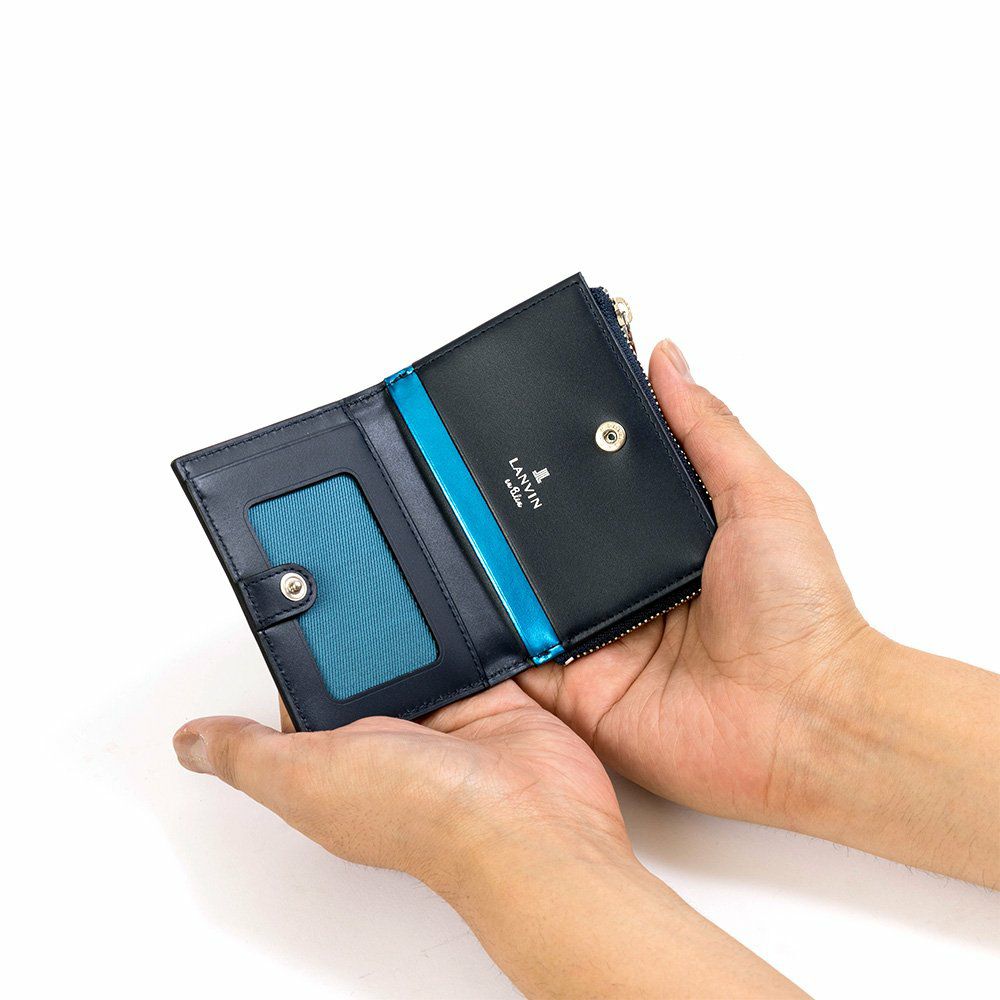 LANVINenBleu小銭入れ兼用パスケースランバンオンブルーパーシャルミニ財布財布メンズレディースミニウォレットミニコンパクト定期入れブランド人気小さい本革555612