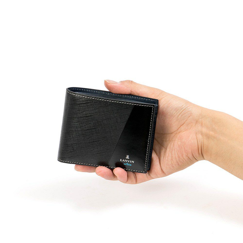 LANVINenBleu二つ折り財布ランバンオンブルーパーシャル財布二つ折りメンズレディース2つ折り財布本革レザー男性折りたたみギフトプレゼント人気ブランドランバンオンブルービジネス555613