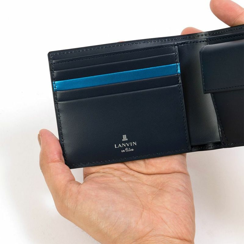 LANVINenBleu二つ折り財布ランバンオンブルーパーシャル財布二つ折りメンズレディース2つ折り財布本革レザー男性折りたたみギフトプレゼント人気ブランドランバンオンブルービジネス555613