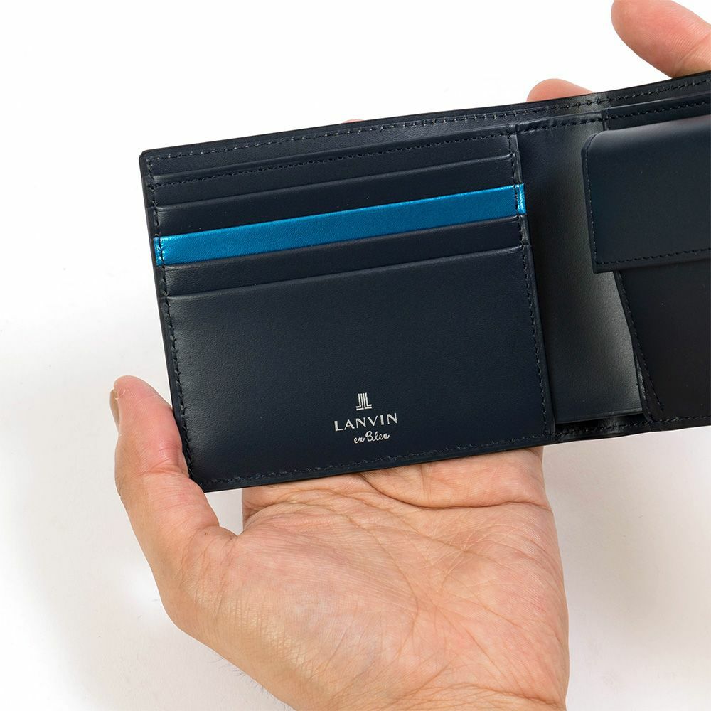 LANVINenBleu二つ折り財布ランバンオンブルーパーシャル財布二つ折りメンズレディース2つ折り財布本革レザー男性折りたたみギフトプレゼント人気ブランドランバンオンブルービジネス555613