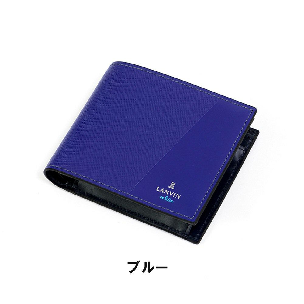 LANVINenBleu二つ折り財布ランバンオンブルーパーシャル財布二つ折りメンズレディース2つ折り財布本革レザー男性折りたたみギフトプレゼント人気ブランドランバンオンブルービジネス555613