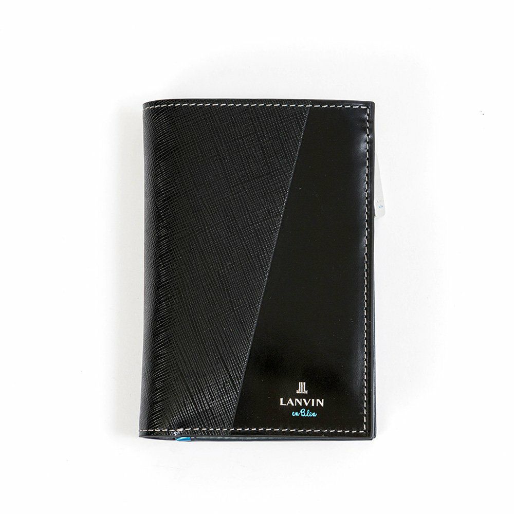 LANVINenBleu二つ折り財布ミドルウォレットランバンオンブルーパーシャル縦型財布二つ折りメンズレディース本革レザー男性ギフトプレゼント大容量人気ブランドランバンオンブルー555614