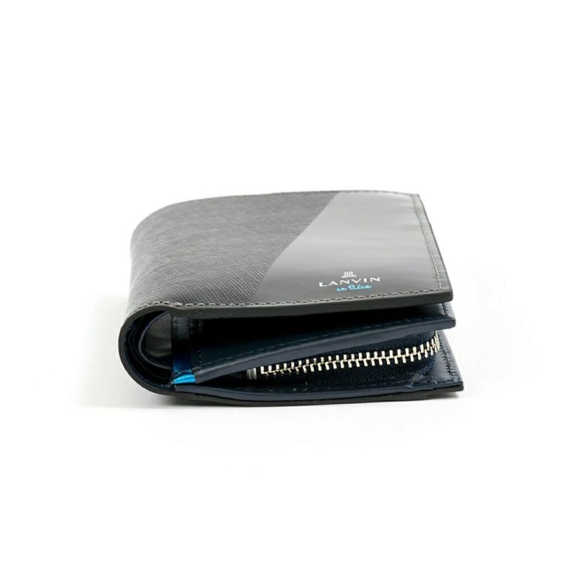 LANVINenBleu二つ折り財布ミドルウォレットランバンオンブルーパーシャル縦型財布二つ折りメンズレディース本革レザー男性ギフトプレゼント大容量人気ブランドランバンオンブルー555614