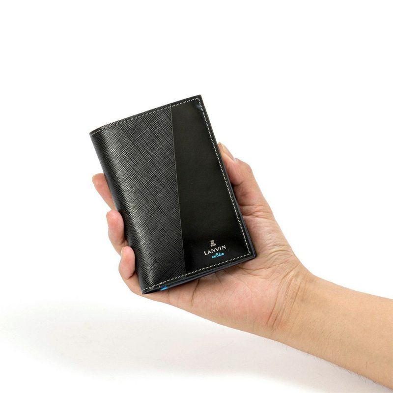 LANVINenBleu二つ折り財布ミドルウォレットランバンオンブルーパーシャル縦型財布二つ折りメンズレディース本革レザー男性ギフトプレゼント大容量人気ブランドランバンオンブルー555614