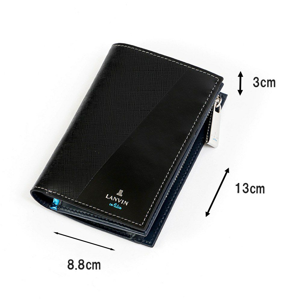 LANVINenBleu二つ折り財布ミドルウォレットランバンオンブルーパーシャル縦型財布二つ折りメンズレディース本革レザー男性ギフトプレゼント大容量人気ブランドランバンオンブルー555614