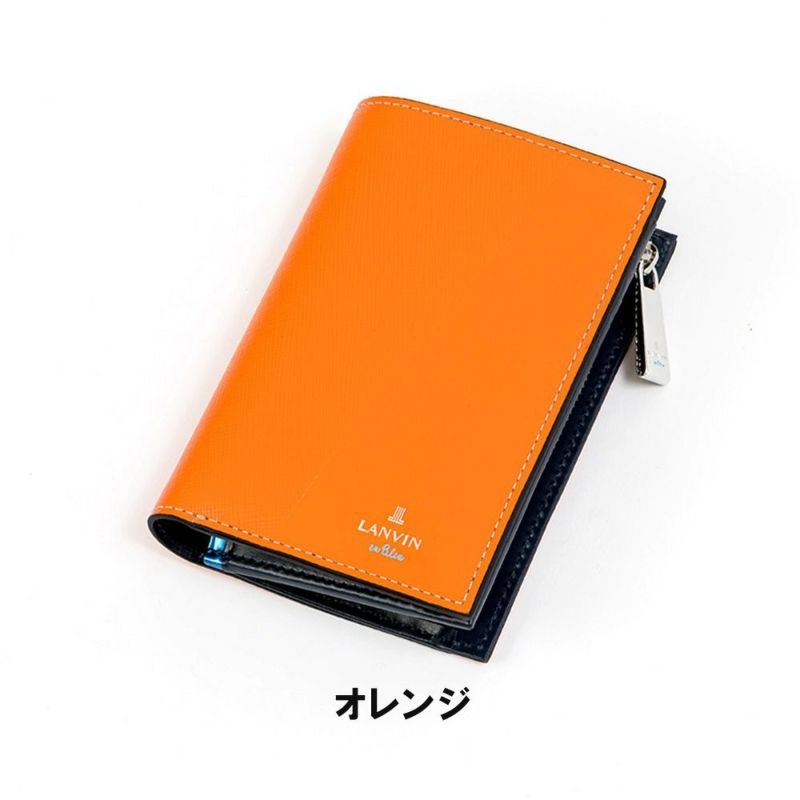 LANVINenBleu二つ折り財布ミドルウォレットランバンオンブルーパーシャル縦型財布二つ折りメンズレディース本革レザー男性ギフトプレゼント大容量人気ブランドランバンオンブルー555614