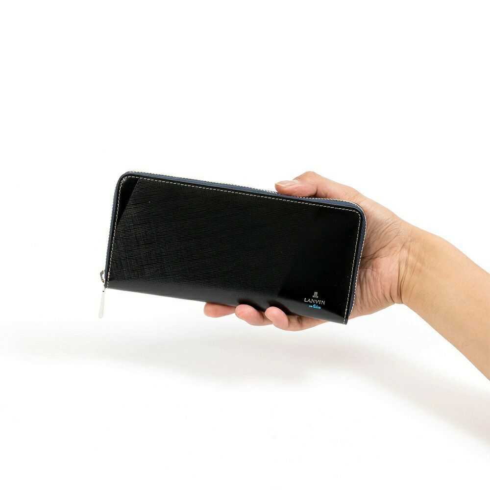 LANVINenBleu長財布ランバンオンブルーパーシャル財布ブランド本革革レザーラウンドファスナーファスナー付きギフトプレゼント彼氏人気ビジネスシンプルランバンオンブルー555616