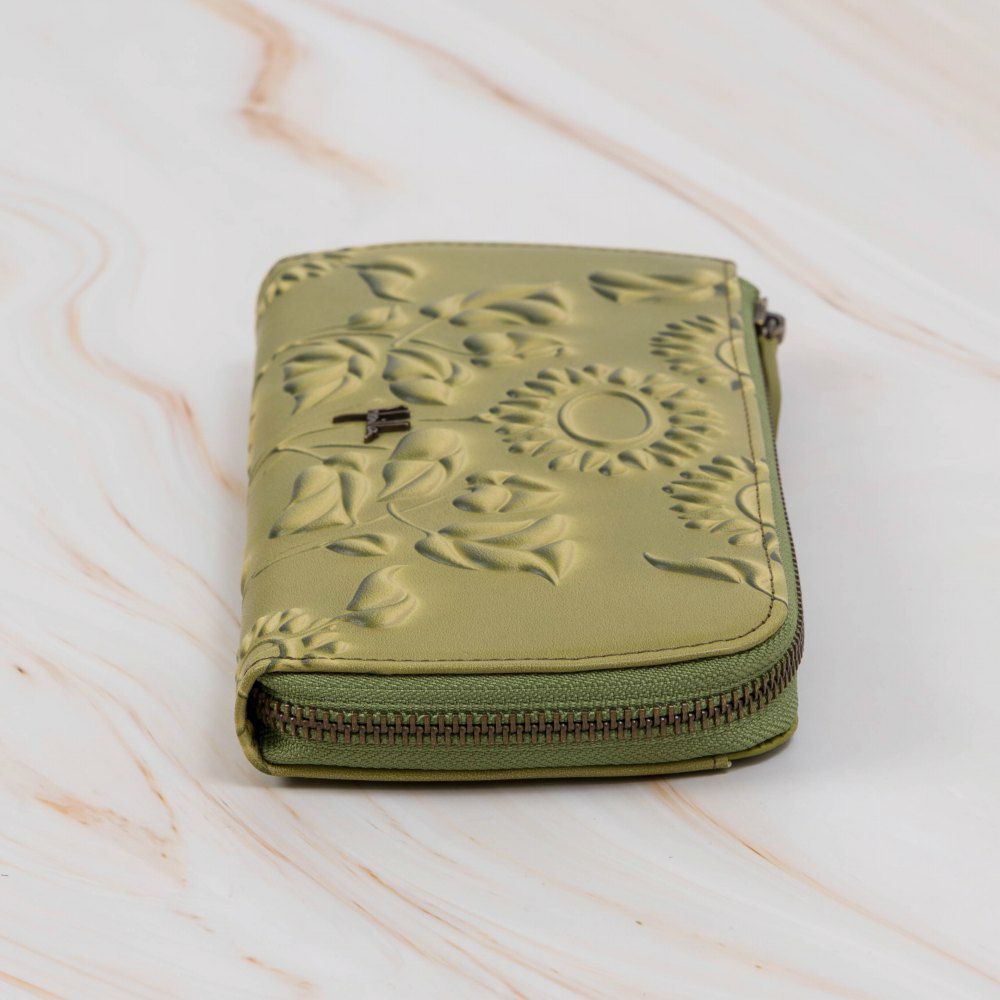 シビラ財布sybilla長財布L字ファスナーソンブラレディースブランド大容量ファスナー付きかわいい本革革花柄緑色オレンジブルーグリーン5470444