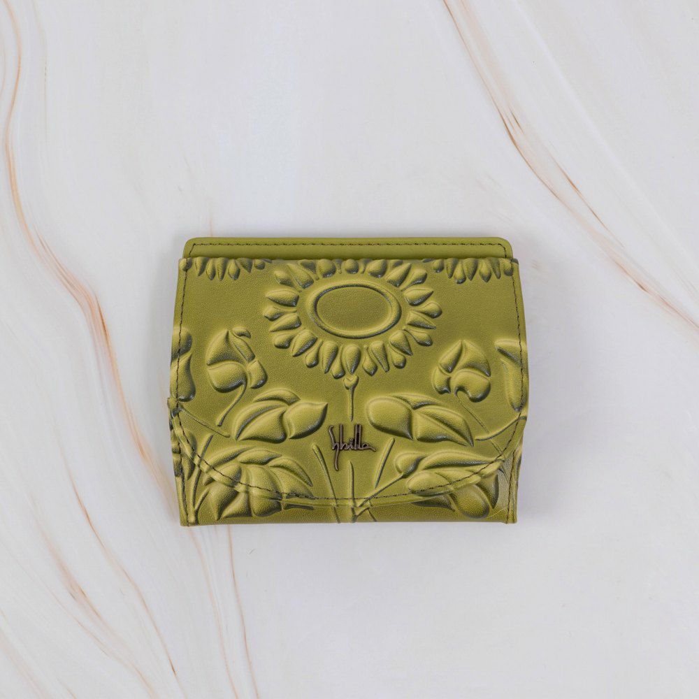 シビラ小銭入れ財布sybillaソンブラレディースブランドかわいい本革革花柄緑色オレンジブルーグリーン5470445