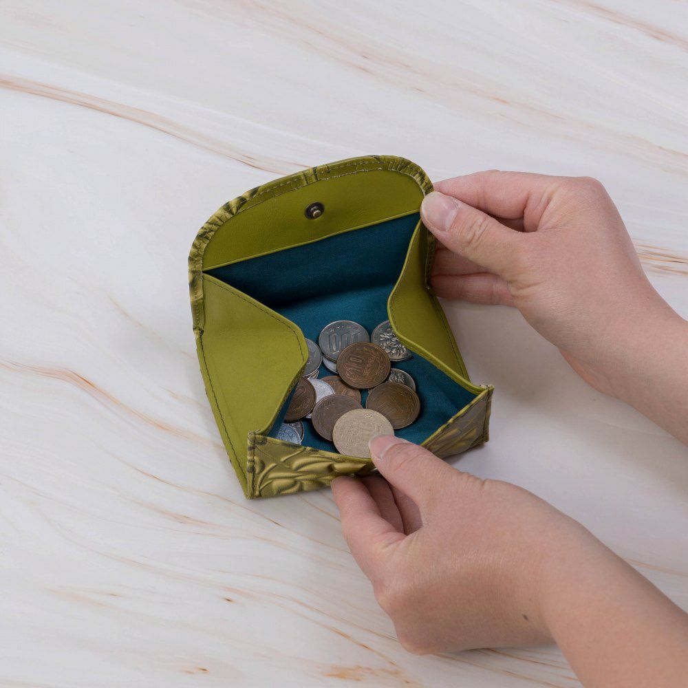 シビラ小銭入れ財布sybillaソンブラレディースブランドかわいい本革革花柄緑色オレンジブルーグリーン5470445