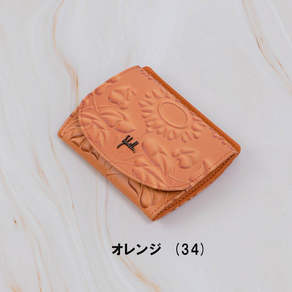 シビラ小銭入れ財布sybillaソンブラレディースブランドかわいい本革革花柄緑色オレンジブルーグリーン5470445