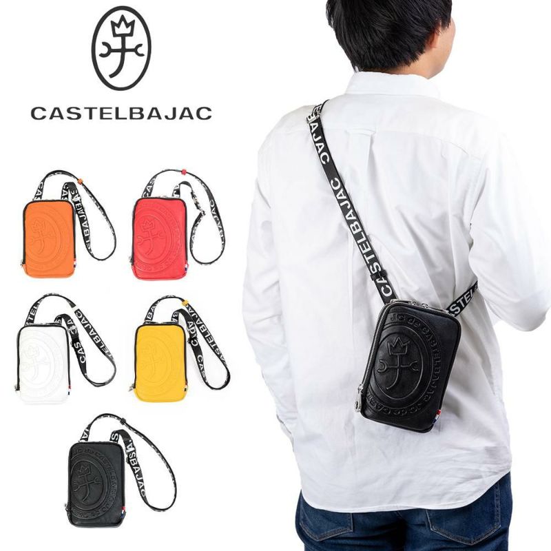 カステルバジャックスマホショルダーWルームスマホポーチバッグショルダーバッグポルテCASTELBAJACメンズレディース財布ショルダースマホショルダーバッグブランドダブルルーム薄い41102