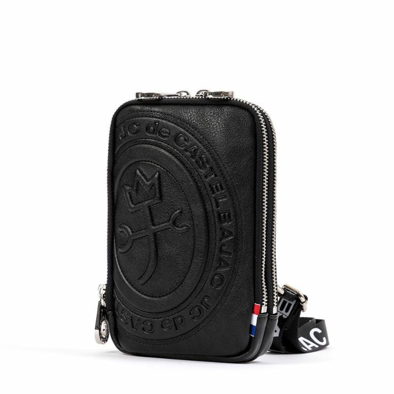 カステルバジャックスマホショルダーWルームスマホポーチバッグショルダーバッグポルテCASTELBAJACメンズレディース財布ショルダースマホショルダーバッグブランドダブルルーム薄い41102