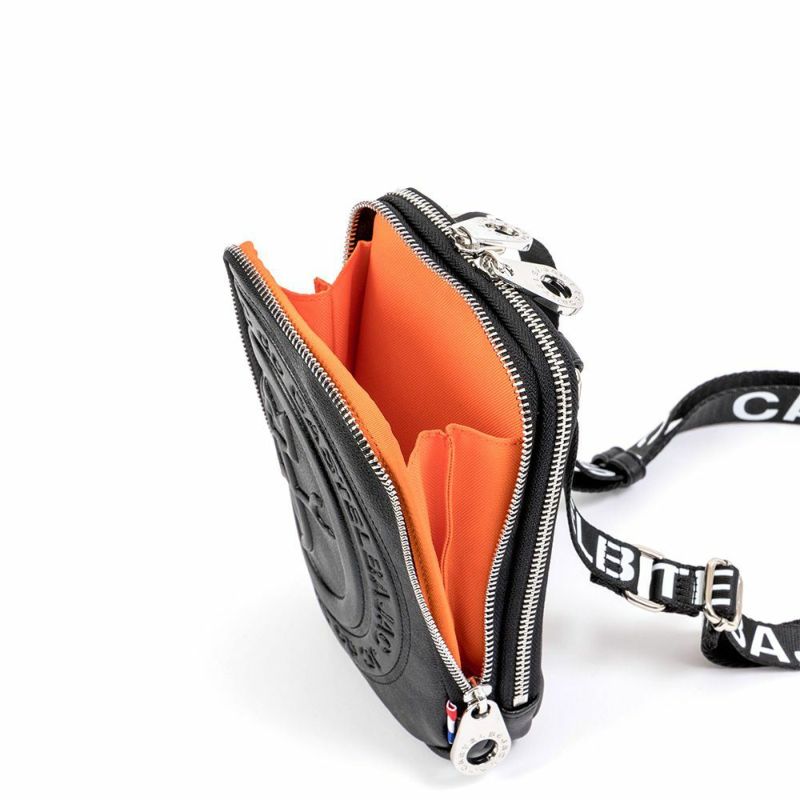 カステルバジャックスマホショルダーWルームスマホポーチバッグショルダーバッグポルテCASTELBAJACメンズレディース財布ショルダースマホショルダーバッグブランドダブルルーム薄い41102