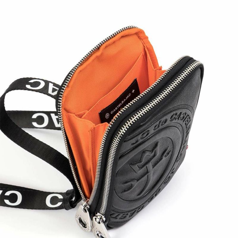 カステルバジャックスマホショルダーWルームスマホポーチバッグショルダーバッグポルテCASTELBAJACメンズレディース財布ショルダースマホショルダーバッグブランドダブルルーム薄い41102