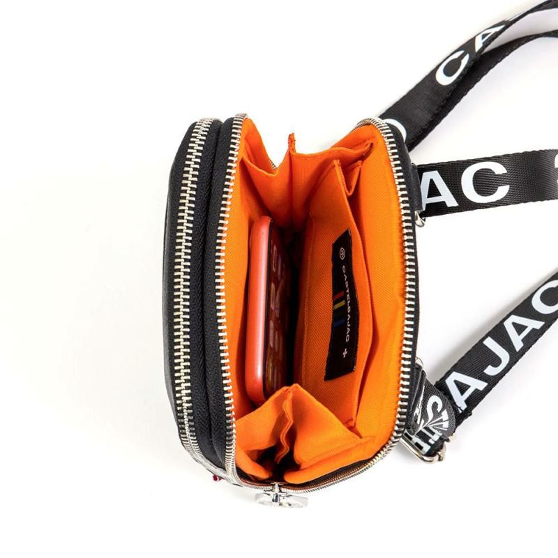 カステルバジャックスマホショルダーWルームスマホポーチバッグショルダーバッグポルテCASTELBAJACメンズレディース財布ショルダースマホショルダーバッグブランドダブルルーム薄い41102