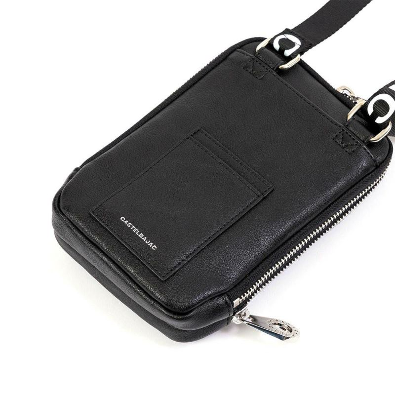 カステルバジャックスマホショルダーWルームスマホポーチバッグショルダーバッグポルテCASTELBAJACメンズレディース財布ショルダースマホショルダーバッグブランドダブルルーム薄い41102