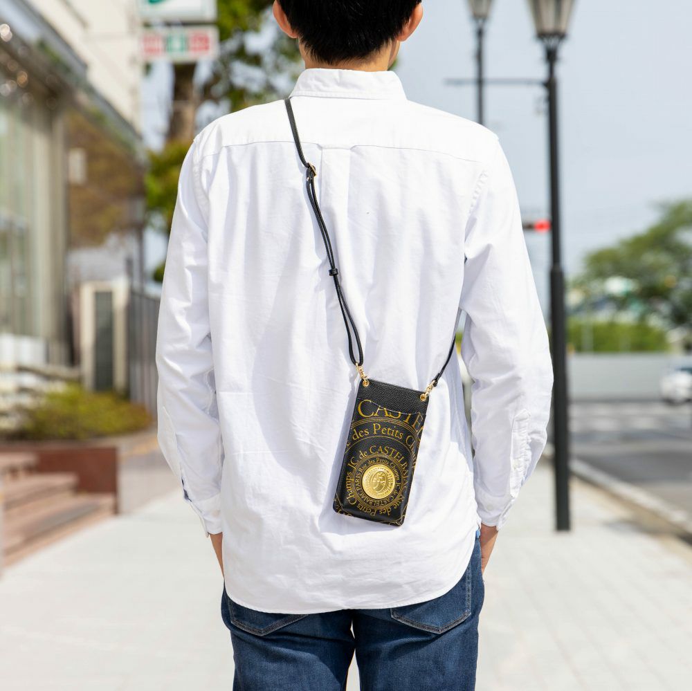 カステルバジャックスマホショルダースマホポーチバッグショルダーバッグプルトンCASTELBAJACメンズレディース財布ショルダースマホショルダーバッグブランド小さめ薄い77121