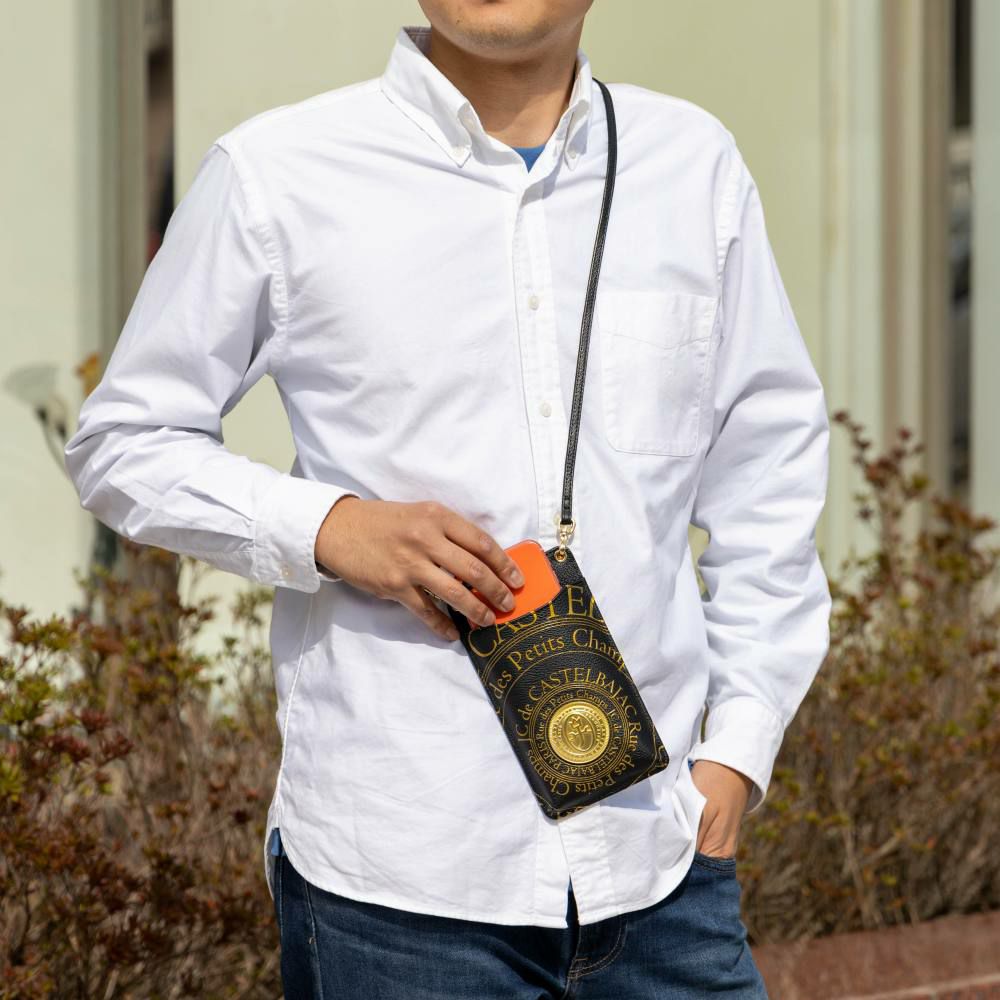 カステルバジャックスマホショルダースマホポーチバッグショルダーバッグプルトンCASTELBAJACメンズレディース財布ショルダースマホショルダーバッグブランド小さめ薄い77121