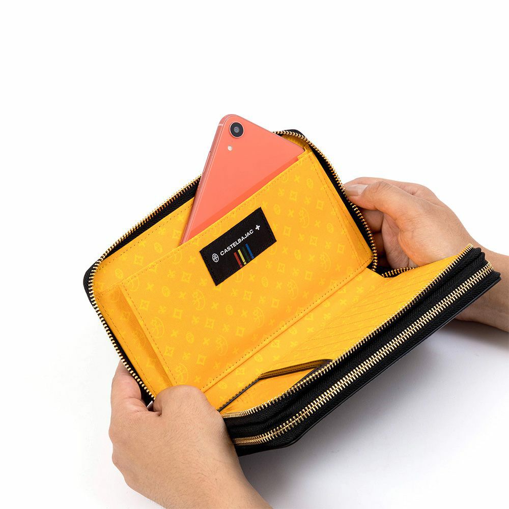 カステルバジャックWファスナーポーチクラッチバッグセカンドバッグ大容量メンズレディースプルトンCASTELBAJAC本革レザー長財布バッグカードケースハンドル付き77221