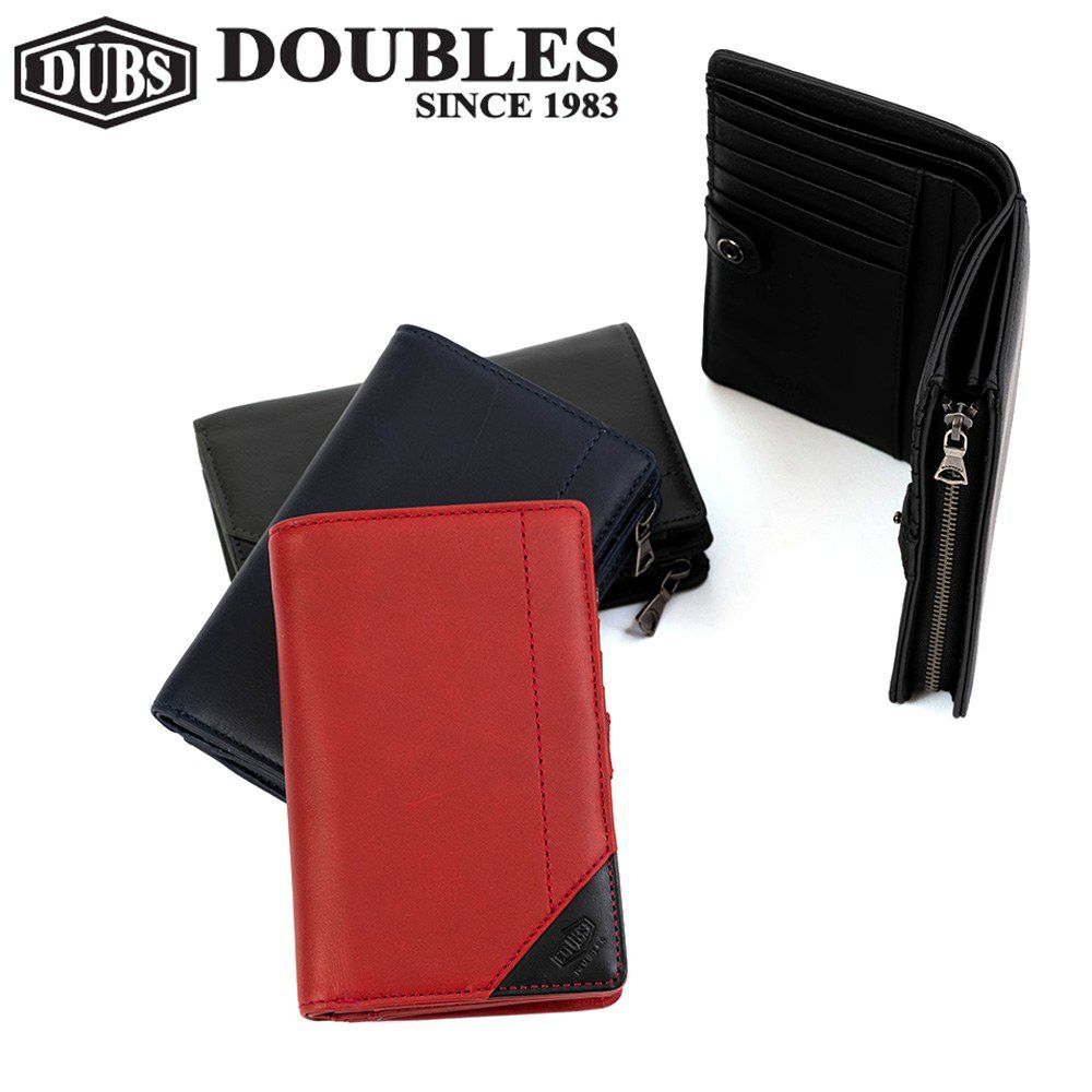 DOUBLESダブルスミドルウォレット財布二つ折りメンズレディース二つ折り財布本革革レザー2つ折り2つ折り財布ウォレット彼氏折りたたみギフトプレゼント人気ブランドKNJ-7732