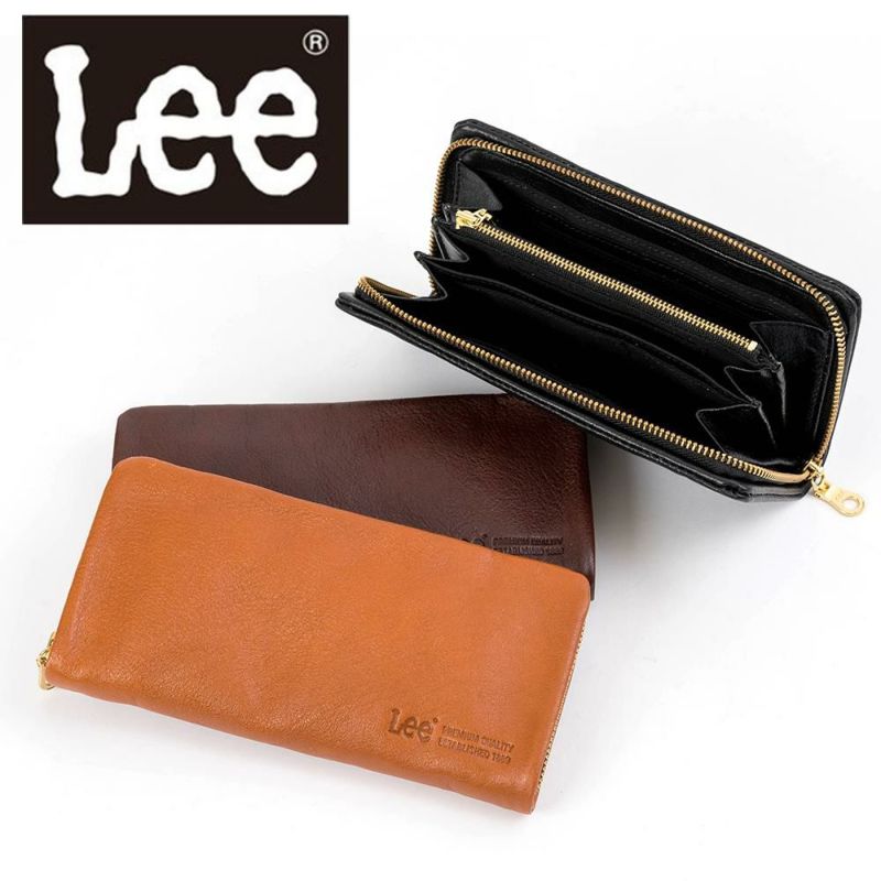 Leeリー長財布メンズレディース本革牛革革レザー財布ファスナーラウンドファスナーメンズ財布メンズ長財布プレゼントおしゃれおすすめブランド大容量薄いブラックブラウン黒茶色クロ320-1926