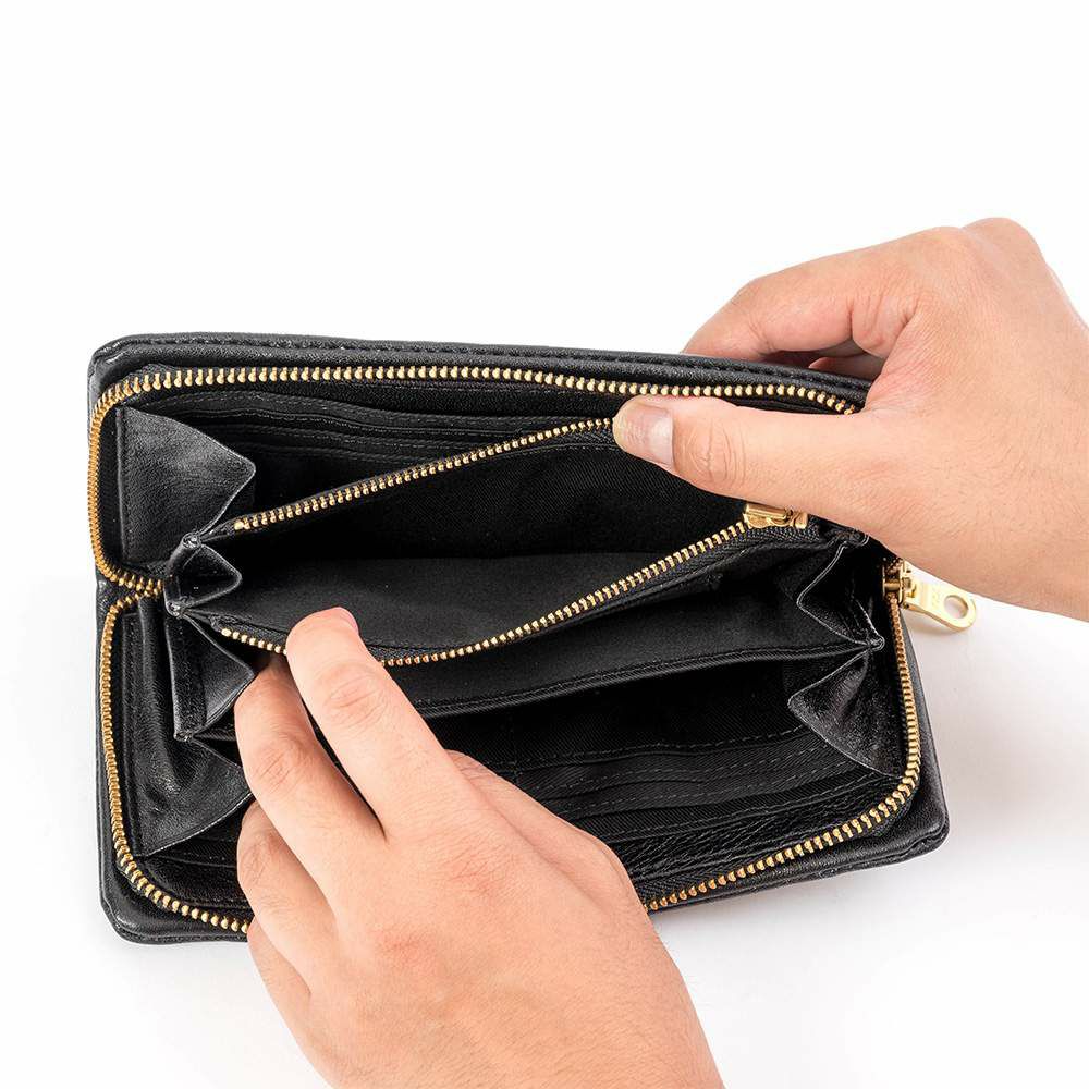 Leeリー長財布メンズレディース本革牛革革レザー財布ファスナーラウンドファスナーメンズ財布メンズ長財布プレゼントおしゃれおすすめブランド大容量薄いブラックブラウン黒茶色クロ320-1926