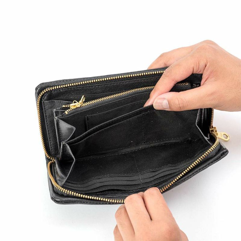 Leeリー長財布メンズレディース本革牛革革レザー財布ファスナーラウンドファスナーメンズ財布メンズ長財布プレゼントおしゃれおすすめブランド大容量薄いブラックブラウン黒茶色320-1926