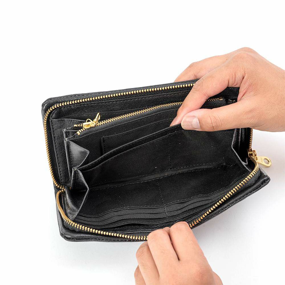 Leeリー長財布メンズレディース本革牛革革レザー財布ファスナーラウンドファスナーメンズ財布メンズ長財布プレゼントおしゃれおすすめブランド大容量薄いブラックブラウン黒茶色320-1926