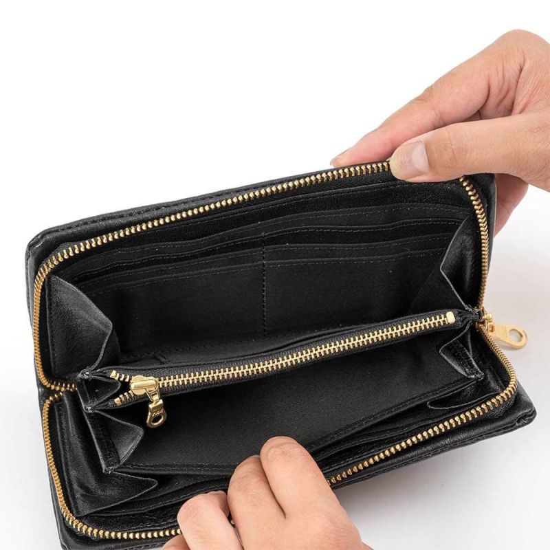 Leeリー長財布メンズレディース本革牛革革レザー財布ファスナーラウンドファスナーメンズ財布メンズ長財布プレゼントおしゃれおすすめブランド大容量薄いブラックブラウン黒茶色クロ320-1926