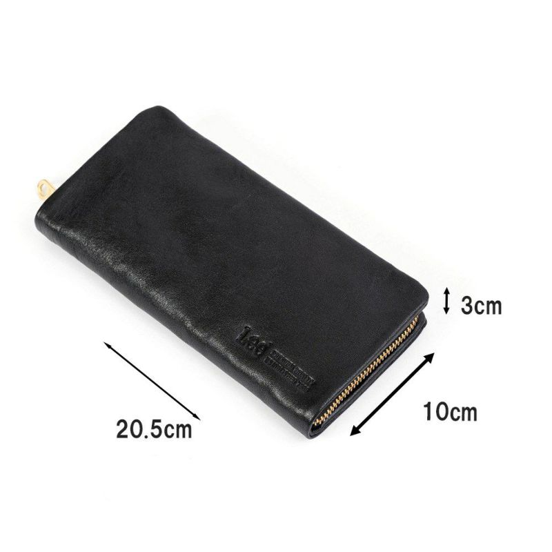 Leeリー長財布メンズレディース本革牛革革レザー財布ファスナーラウンドファスナーメンズ財布メンズ長財布プレゼントおしゃれおすすめブランド大容量薄いブラックブラウン黒茶色クロ320-1926