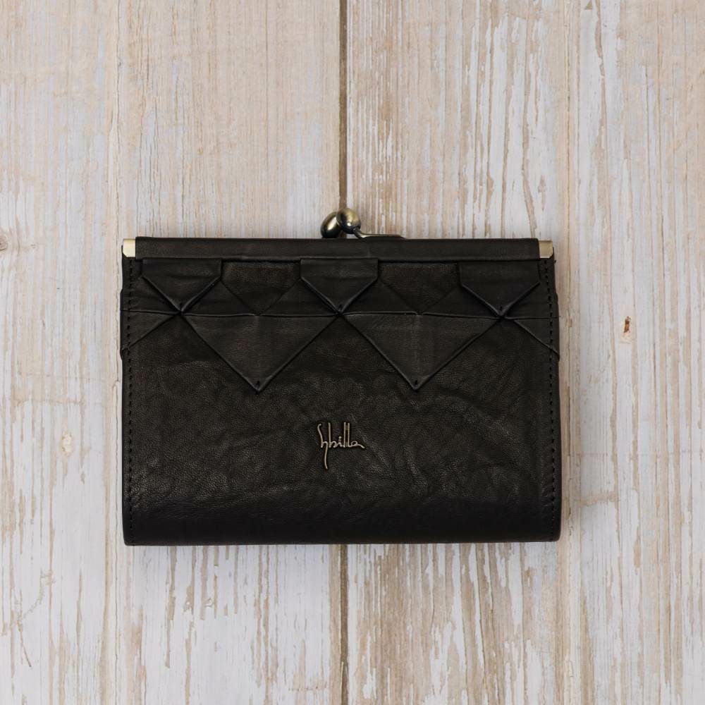 シビラ財布sybillaがま口二つ折りオリガミレディース女性二つ折り財布がま口財布ブランドコンパクト本革5470470