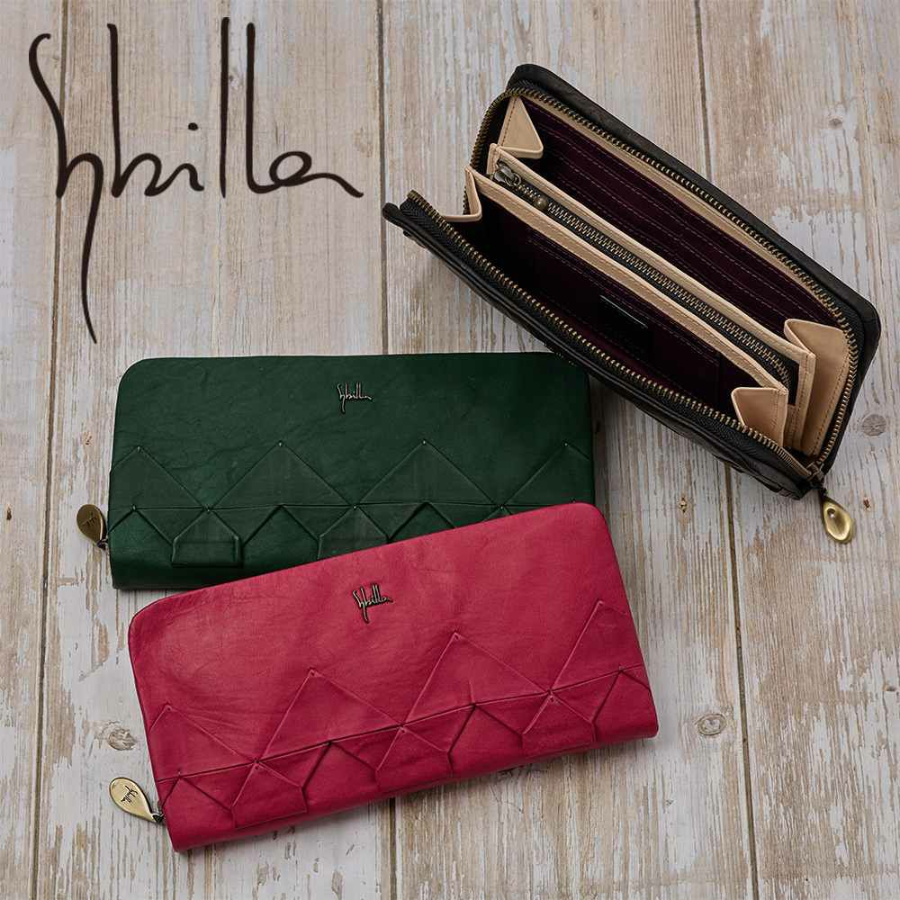 シビラ財布sybilla長財布ラウンドファスナーファスナーオリガミレディース女性大容量財布ブランドコンパクト本革5470472