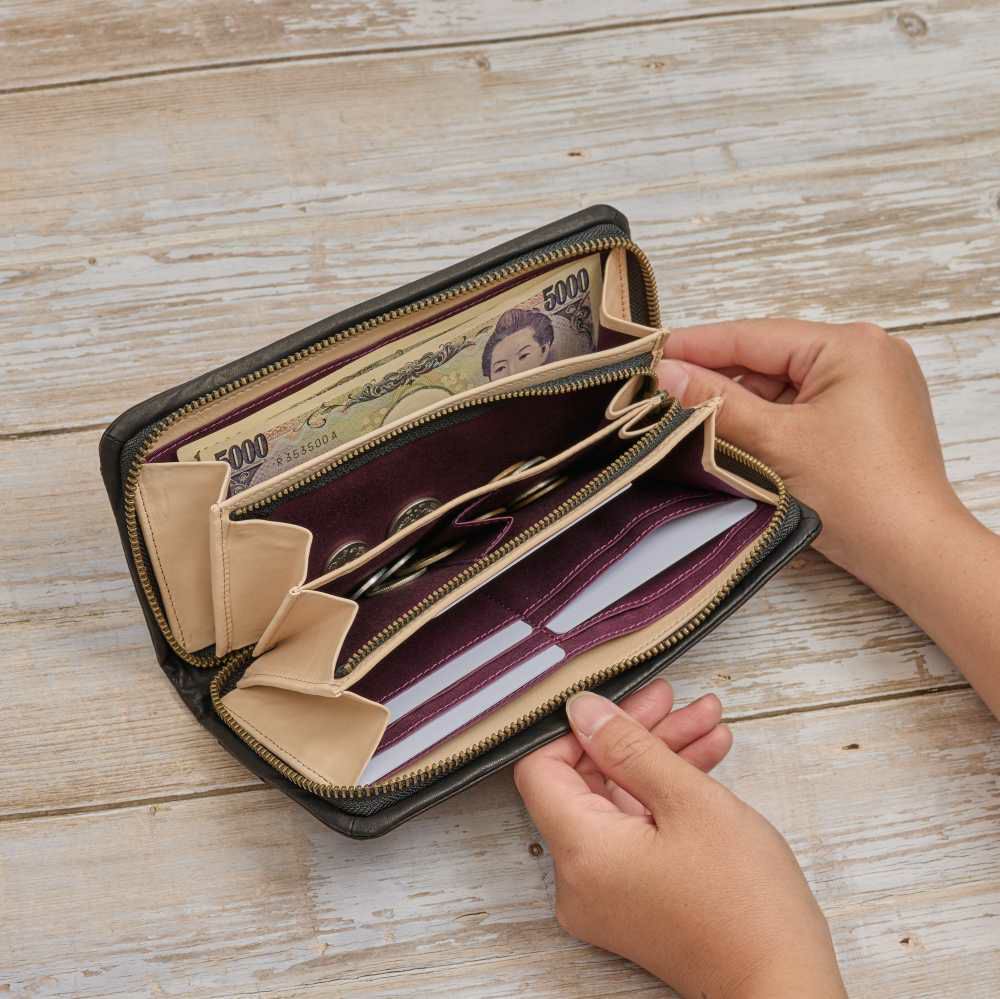 シビラ財布sybilla長財布ラウンドファスナーファスナーオリガミレディース女性大容量財布ブランドコンパクト本革5470472