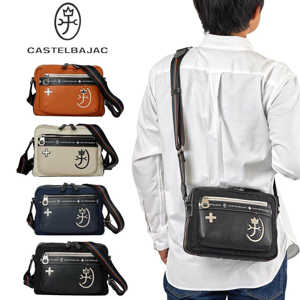 カステルバジャックショルダーバッグバッグ横型CASTELBAJACコネクトメンズレディースショルダーバックショルダー斜めがけバック斜め掛けバッグ肩掛けカバンブランド大人おしゃれコンパクト男性小さめ83112
