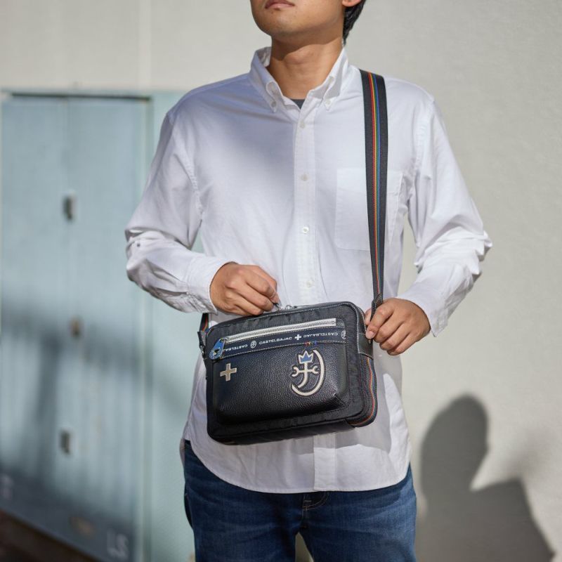 カステルバジャックショルダーバッグバッグ横型CASTELBAJACコネクトメンズレディースショルダーバックショルダー斜めがけバック斜め掛けバッグ肩掛けカバンブランド大人おしゃれコンパクト男性小さめ83112
