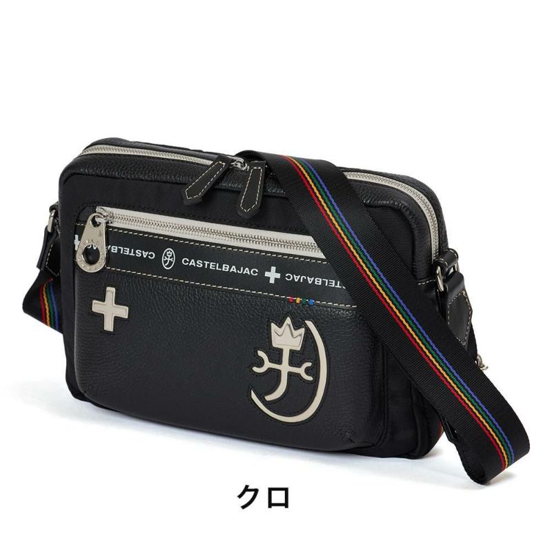 カステルバジャックショルダーバッグバッグ横型CASTELBAJACコネクトメンズレディースショルダーバックショルダー斜めがけバック斜め掛けバッグ肩掛けカバンブランド大人おしゃれコンパクト男性小さめ83112
