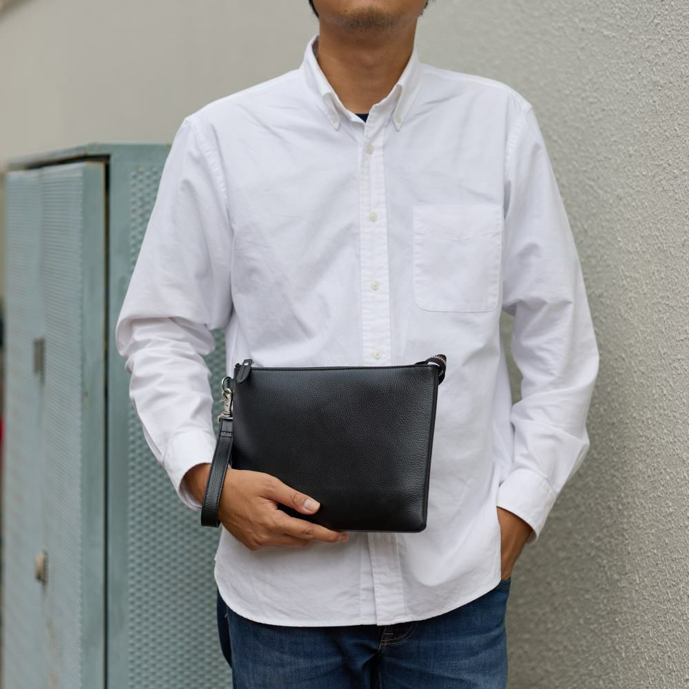 JOYAクラッチバッグセカンドバッグ本革大きめ大容量メンズジョヤセカンドバック持ち手ファスナー革レザー結婚式葬式冠婚葬祭二次会J4019