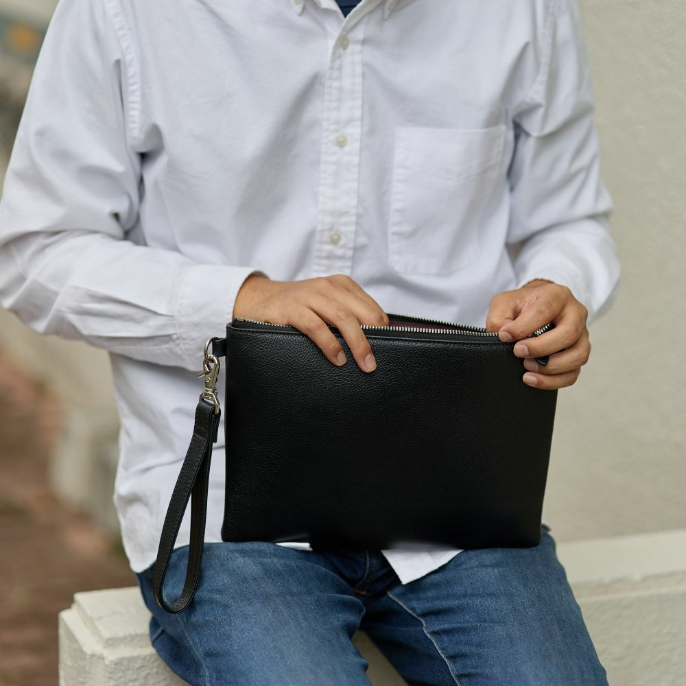 JOYAクラッチバッグセカンドバッグ本革大きめ大容量メンズジョヤセカンドバック持ち手ファスナー革レザー結婚式葬式冠婚葬祭二次会J4019