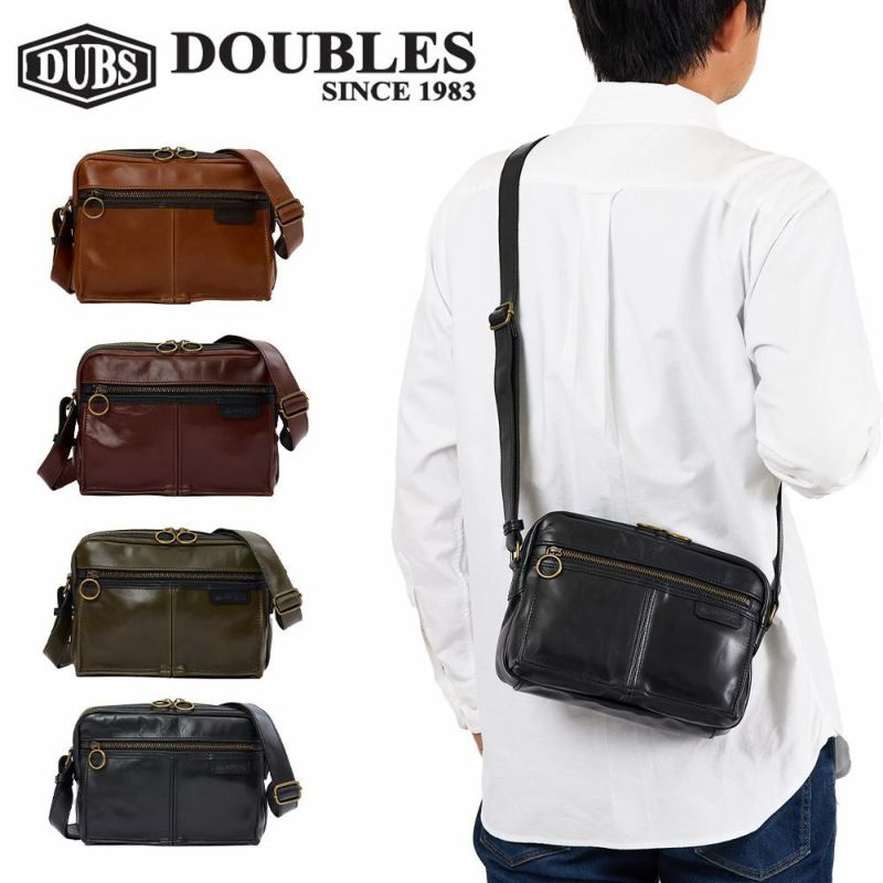 DOUBLESダブルスショルダーバッグバッグメンズレディース本革革レザー斜めがけ斜め掛けブランドおしゃれショルダーショルダーバック小さめコンパクト30代40代50代BCG-7406