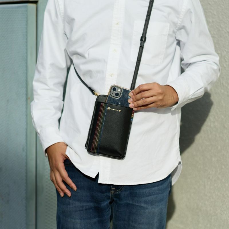 カステルバジャックスマホショルダーSサイズスマホポーチバッグショルダーバッグシェストCASTELBAJAC本革メンズレディース財布ショルダースマホショルダーバッグブランド小さめ27101