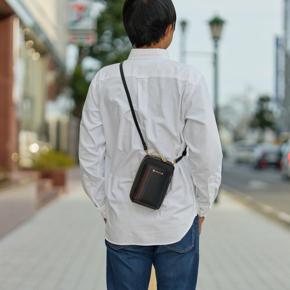 カステルバジャックスマホショルダーMサイズスマホポーチバッグショルダーバッグシェストCASTELBAJAC本革メンズレディース財布ショルダースマホショルダーバッグブランド大きめ27102